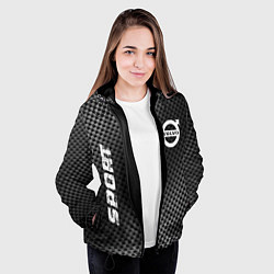 Куртка с капюшоном женская Volvo sport carbon, цвет: 3D-черный — фото 2