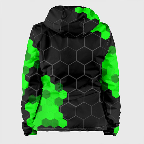 Женская куртка Jaguar green sport hexagon / 3D-Черный – фото 2