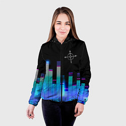 Куртка с капюшоном женская Megadeth эквалайзер, цвет: 3D-черный — фото 2