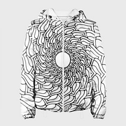 Женская куртка Мандала солнцевидная чёрно-белая