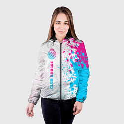Куртка с капюшоном женская Club Brugge neon gradient style по-вертикали, цвет: 3D-черный — фото 2