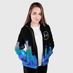 Куртка с капюшоном женская Twenty One Pilots эквалайзер, цвет: 3D-черный — фото 2