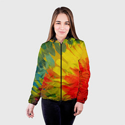 Куртка с капюшоном женская Абстракция цветение акрил, цвет: 3D-черный — фото 2