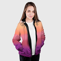 Куртка с капюшоном женская Абстракция градиент на закате дня, цвет: 3D-черный — фото 2