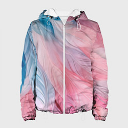 Женская куртка Пастельно-голубые и розовые перья