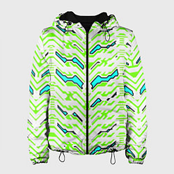 Женская куртка Агрессивный бело-зелёный паттерн