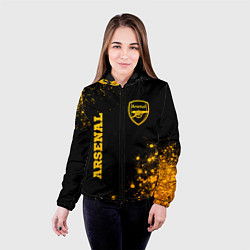 Куртка с капюшоном женская Arsenal - gold gradient вертикально, цвет: 3D-черный — фото 2