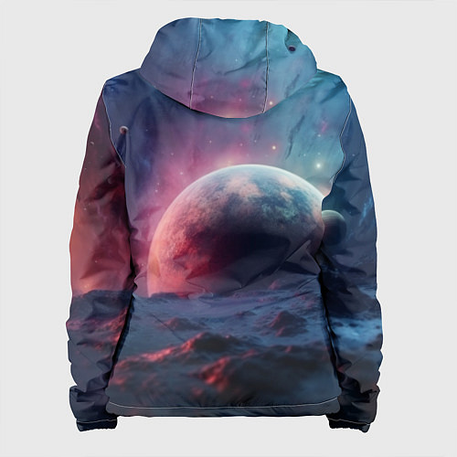 Женская куртка Фантастика космос и планета / 3D-Черный – фото 2