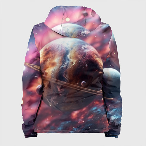 Женская куртка Объемный космос и планеты / 3D-Белый – фото 2