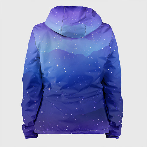 Женская куртка Синий космос и звезды / 3D-Белый – фото 2