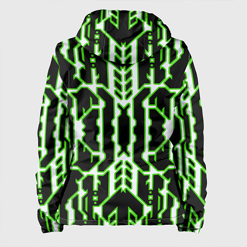Женская куртка Техно белые линии с зелёной обводкой на чёрном фон / 3D-Белый – фото 2