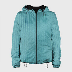 Женская куртка Бирюзовый текстурированный в полоску