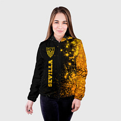 Куртка с капюшоном женская Sevilla - gold gradient по-вертикали, цвет: 3D-черный — фото 2