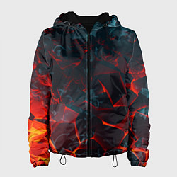 Женская куртка Темная абстракция с разломом красных плит