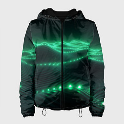 Женская куртка Круглый зеленый мистический фон