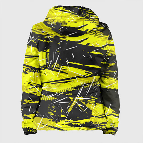 Женская куртка Yellow geometry - спортивный узор / 3D-Черный – фото 2