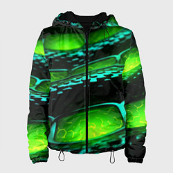 Женская куртка Зеленая змеиная абстрактная текстура