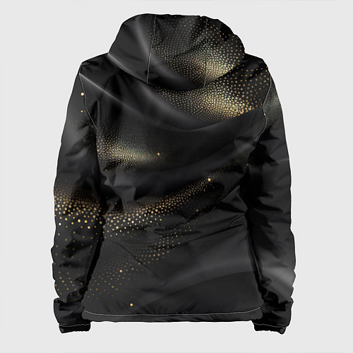 Женская куртка Золотой герб России на черно-золотой текстуре / 3D-Белый – фото 2