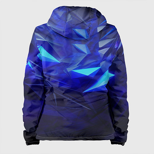 Женская куртка Герб России на синей абстракции / 3D-Белый – фото 2