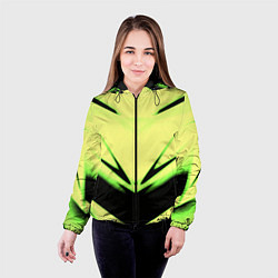 Куртка с капюшоном женская Geometry stripes кислотный стиль, цвет: 3D-черный — фото 2