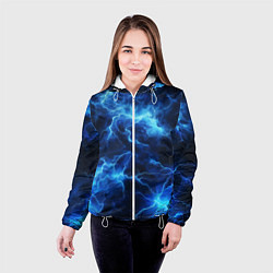 Куртка с капюшоном женская Элементаль энергии текстура, цвет: 3D-белый — фото 2