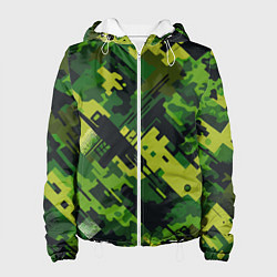 Куртка с капюшоном женская Camouflage - pattern ai art, цвет: 3D-белый