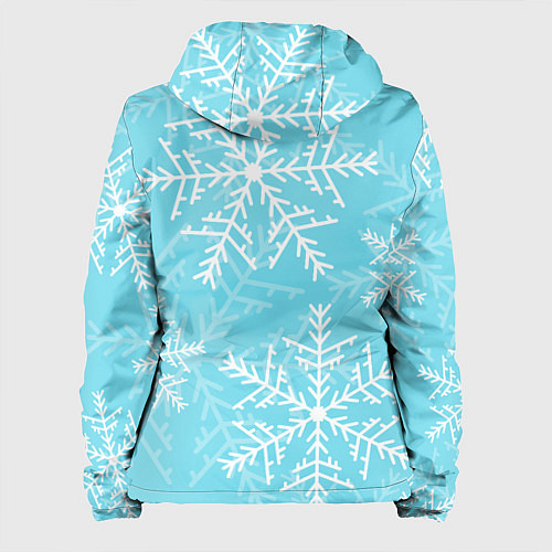 Женская куртка Снежинки на голубом фоне / 3D-Белый – фото 2