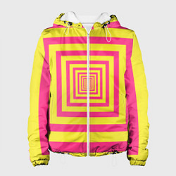 Женская куртка Желтые квадраты трансформация