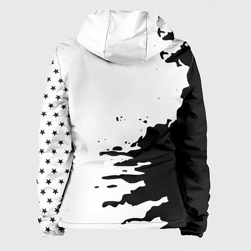 Женская куртка Россия герб звёзды в красках / 3D-Белый – фото 2