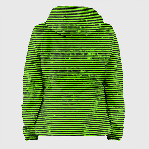 Женская куртка Чёрно-салатовый полосатый / 3D-Черный – фото 2