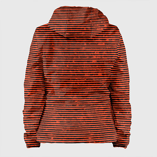 Женская куртка Чёрно-оранжевый полосатый / 3D-Черный – фото 2