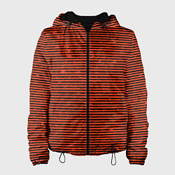 Женская куртка Чёрно-оранжевый полосатый