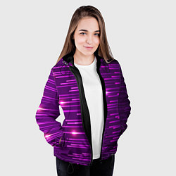 Куртка с капюшоном женская Светящиеся неоновые лучи, цвет: 3D-черный — фото 2