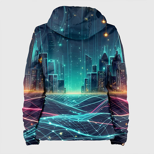 Женская куртка Metropolis - vaporwave neon glow / 3D-Черный – фото 2