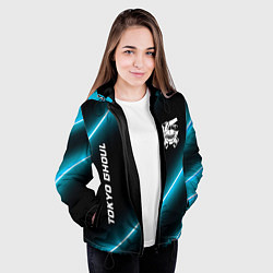 Куртка с капюшоном женская Tokyo Ghoul неоновые лампы, цвет: 3D-черный — фото 2