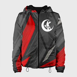 Куртка с капюшоном женская Angels of Death red lines, цвет: 3D-черный