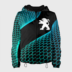 Куртка с капюшоном женская Peugeot electro hexagon, цвет: 3D-черный