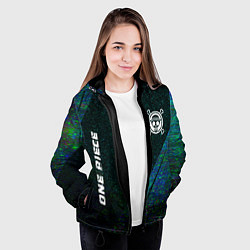 Куртка с капюшоном женская One Piece glitch blue, цвет: 3D-черный — фото 2