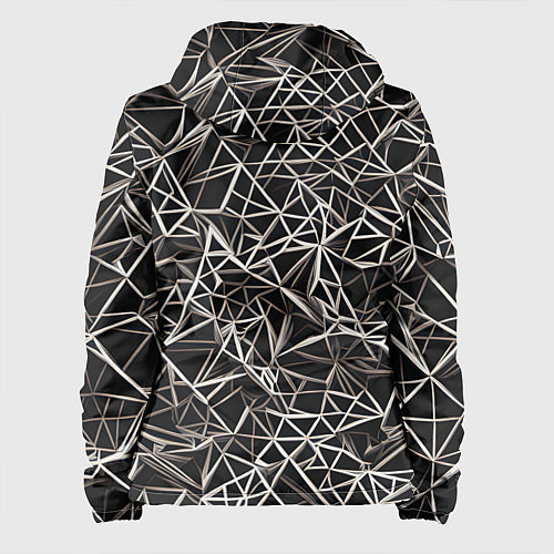 Женская куртка Белые линии на чёрном фоне / 3D-Белый – фото 2