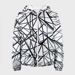 Женская куртка Чёрные хаотичные линии на белом фоне