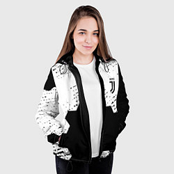 Куртка с капюшоном женская Juventus hexagon black sport, цвет: 3D-черный — фото 2
