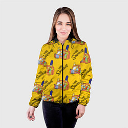 Куртка с капюшоном женская Симпсоны - ретро стиль, цвет: 3D-черный — фото 2
