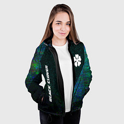 Куртка с капюшоном женская Black Clover glitch blue, цвет: 3D-черный — фото 2