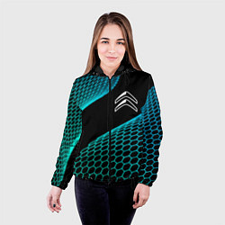 Куртка с капюшоном женская Citroen electro hexagon, цвет: 3D-черный — фото 2