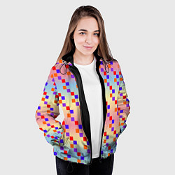 Куртка с капюшоном женская Тетрис импровизированный, цвет: 3D-черный — фото 2