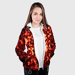 Куртка с капюшоном женская Узор огня, цвет: 3D-белый — фото 2