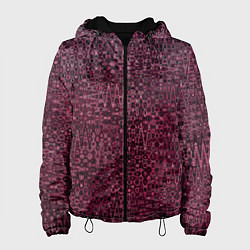 Куртка с капюшоном женская Бордовая абстрактная рябь, цвет: 3D-черный