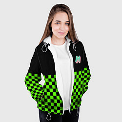 Куртка с капюшоном женская Minecraft клетка, цвет: 3D-белый — фото 2