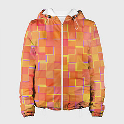 Женская куртка Россыпь оранжевых квадратов