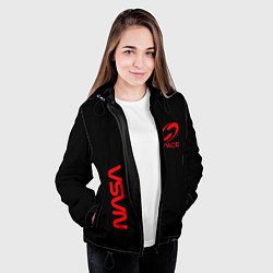 Куртка с капюшоном женская Nasa space red logo, цвет: 3D-черный — фото 2